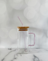 KAYYY - Square Glass Tumbler with Bamboo Lid & Straw