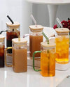 KAYYY - Square Glass Tumbler with Bamboo Lid & Straw